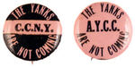 NEW YORK CITY COLLEGE RARE ANTI-WWII BUTTONS.