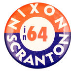 "NIXON/SCRANTON IN 64" 3.5".