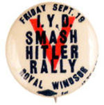 LEFT-WING ANTI-HITLER BUTTON.