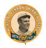 "MORTON'S PENNANT WINNER BREAD-DETROIT" PLAYER BUTTON.