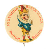 GROCERY COMPANY BUTTON PROMOTING ITS "PUNCH GOODS" CIRCA 1900.