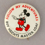 MICKEY MOUSE 1938 BREAD PROMOTION BUTTON.