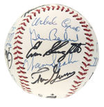 MLB HOF MEMBERS & PRESIDENT GEORGE H.W. BUSH SIGNED BASEBALL.