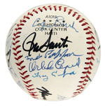 MLB HOF MEMBERS & PRESIDENT GEORGE H.W. BUSH SIGNED BASEBALL.