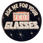 BURGER KING JEDI GLASSES CLERK'S PROMO BUTTON.