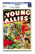 YOUNG ALLIES #7 APRIL 1943 CGC 8.5 LIGHT TAN TO OFF-WHITE PAGES.