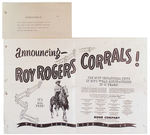 ROY ROGERS TRICK LASSO AND EXTENSIVE PROMOTIONAL LOT FROM THE MAKER'S FILES.