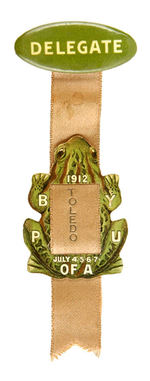 HAKE COLLECTION FROG CELLO BAPTIST RIBBON BADGE.