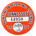 "TENNESSEE '35 '36 HUNTING AND FISHING LICENSE."