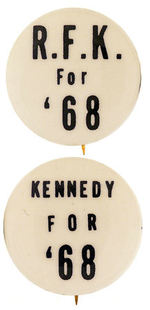 RFK DATED "FOR '68" PAIR.