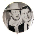 REAGAN AND JOHN WAYNE UNDERGROUND STORE BUTTON.