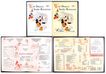 "WALT DISNEY'S STUDIO RESTAURANT" MENUS.