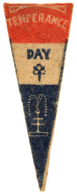 "TEMPERANCE DAY" MINIATURE EARLY PENNANT.