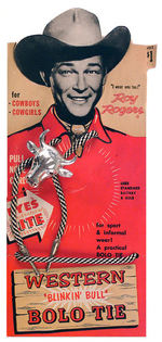 ROY ROGERS RETAIL CARD W/"WESTERN BLINKIN' BULL BOLO TIE."