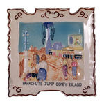 "PARACHUTE JUMP CONEY ISLAND" CERAMIC WALL PLAQUE.