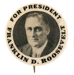 FDR SCARCE 1.25" PORTRAIT 1932 UNLISTED.