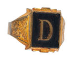 TOM MIX SIGNET RING WITH INITIAL "D".