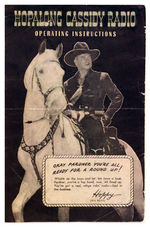 "HOPALONG CASSIDY RADIO" W/INSTRUCTIONS BY ARVIN.