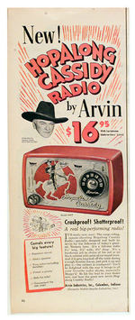 "HOPALONG CASSIDY RADIO" W/INSTRUCTIONS BY ARVIN.