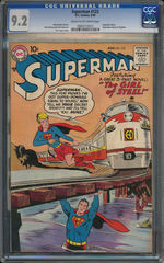 SUPERMAN #123, AUGUST 1958. CGC 9.2