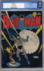 BATMAN #13, OCTOBER-NOVEMBER 1942. TOLEDO PEDIGREE CGC 7.5