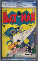 BATMAN #14, DECEMBER 1942-JANUARY 1943. CGC 7.5