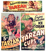 "TARZAN ICE CREAM CUPS" STORE SIGN TRIO.