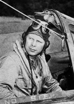 RICHARD BONG, WORLD WAR II FLYING ACE SIGNED HAT.