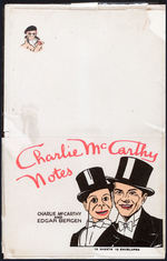 "CHARLIE McCARTHY NOTES/CHARLIE McCARTHY AND EDGAR BERGEN" STATIONERY IN ORIGINAL PACKAGING.
