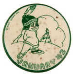 RARE LITTLE HIAWATHA BUTTON WITH DISNEY COPYRIGHT.