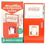 "COCA-COLA" MINIATURE DISPENSER AND BANK IN BOX.