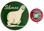 SHMOO PAIR OF SCARCE 1940s BUTTONS.