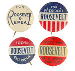 FDR FOUR SCARCE NAME BUTTONS C. 1932.