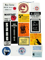 LEVIN COLLECTION OF 75 (PLUS) ANTI-VIETNAM WAR SMALL PAPER ITEMS 1960s-EARLY 1970s.