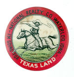 WRANGLER ON HORSEBACK PROMOTES "TEXAS LAND."