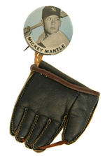"MICKEY MANTLE" PORTRAIT C. 1955 WITH SUSPENDED GLOVE.