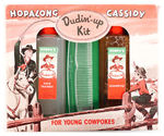 FULLER BRUSH "HOPALONG CASSIDY DUDIN' UP" HAIR PRODUCT KIT.