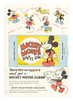 "MICKEY MOUSE" NEAR COMPLETE GUM CARD SET WITH WRAPPER.