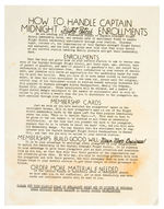 “HOW TO HANDLE CAPTAIN MIDNIGHT FLIGHT PATROL ENROLLMENTS” 1938 FLIER TO DEALERS.