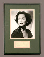 MERLE OBERON FRAMED AUTOGRAPH DISPLAY.