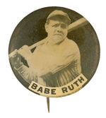 CLASSIC "BABE RUTH" C. 1930s PORTRAIT BUTTON.
