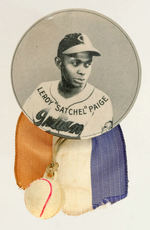 "LEROY 'SATCHEL' PAIGE" WITH ORIGINAL RIBBON/BALL ATTACHMENTS.
