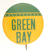 "GREEN BAY" LARGE TEAM BUTTON C. 1950.