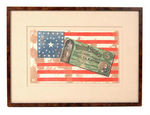 RARE GEORGE H. PENDLETON 1868 HOPEFUL COTTON FABRIC "GREENBACKS" CAMPAIGN FLAG.