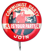 COMMUNIST PARTY 1930s RECRUITMENT BUTTON.