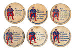 SUPERMAN "PLEDGE" MILK BOTTLE CARDBOARD DISK LOT.