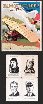 "FAMOUS FLYERS AND THEIR FLIGHTS" CARD GAME W/LINDBERGH/EARHART/BYRD/ROGERS, ETC.