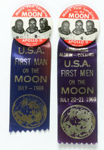 APOLLO 11 BUTTONS W/RIBBON VARIATIONS.