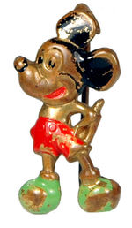 MICKEY MOUSE RARE BRASS PIN WITH COLOR ACCENTS.