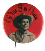 "WILD BILL HICKOK" PORTRAIT BUTTON.